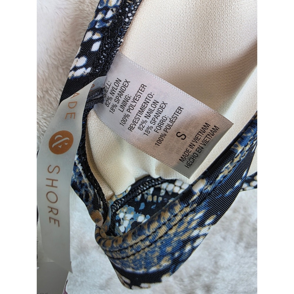 Shade & Shore Blue Snake Print Bikini Set Small Top Medium Bottoms AF018T AF019B - Picture 13 of 14